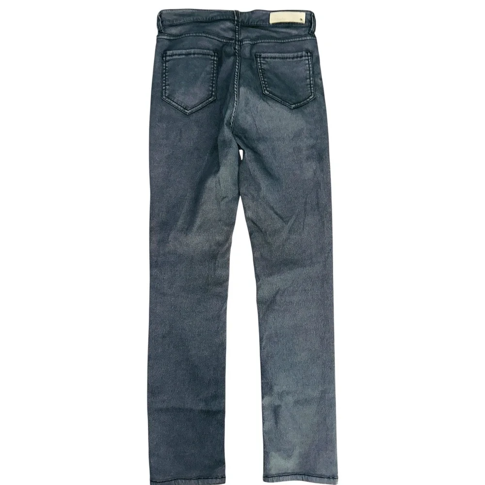 WB3 Max Mara Studio Womens Gray Slim Straight‎ Jeans Coated Denim US 6 IT 40